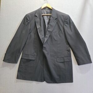 Corporate Image Men's Black 2 Button 100% Wool Blazer Size 50L